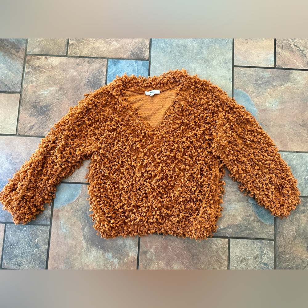 Dry Goods Stretchy Burnt Orange Knit Sweater sz S Fall